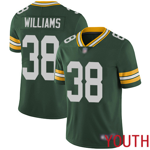 Green Bay Packers Limited Green Youth #38 Williams Tramon Home Jersey Nike NFL Vapor Untouchable